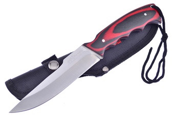 Red/Black Pakkawood Skinner with Sheath