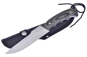 Silver Wood with Lanyard Stainless Steel Blade with Sheath