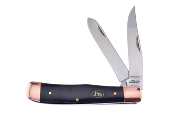 Cape Buffalo Horn Trapper with Copper Bolsters