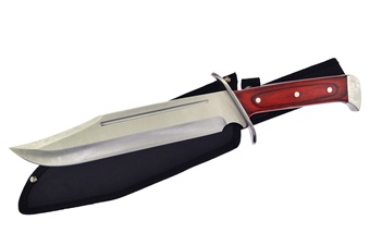 Red Pakkawood Bowie with Sheath