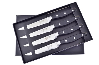 4pc Black Abs Full Tang 4116 Steak Knife