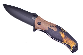 Deer Pakkawood Assisted with Black Stainless Steel Blade