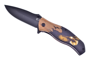 Eagle Pakkawood Assisted with Black Stainless Steel Blade