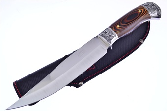 Brown Pakkawood Bowie with Sheath