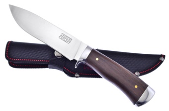 Dark Pakkawood Hunterer with Nylon Sheath