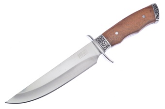 Stainless Steel Pakkawood Bowie with Sheath