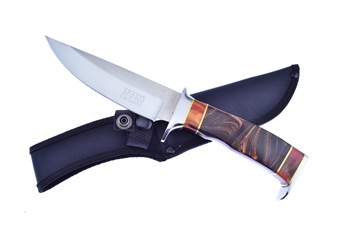 Brown/Black Swirl Resin Hunterer with Sheath