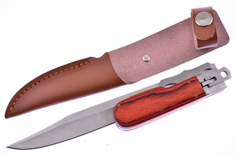 Pakkawood Folding Hunterer with Sheath