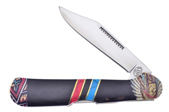 Silverhorse Cape Buffalo Horn Red Blue Turquoise Midlock