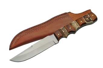 Stag/Wood Combo Bowie with Sheath