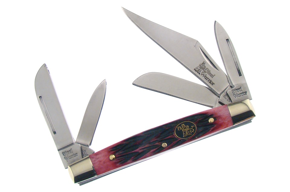 Red Walnut Jigged Bone Kentucky 5-Blade