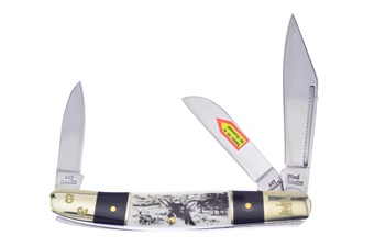 Deer Etch Cape Buffalo Horn/Smoothbone Wrangler