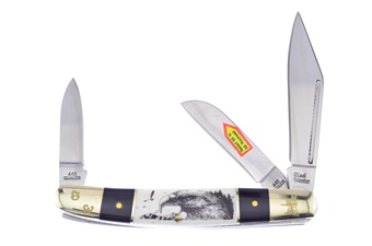 Eagle Etch Cape Buffalo Horn/Smoothbone Wrangler