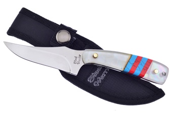 Mother Of Pearl Red Blue Turquoise Nylon Sheath