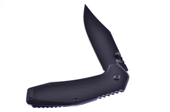 Black Aluminum Black Stainless Steel Clip Blade Assisted