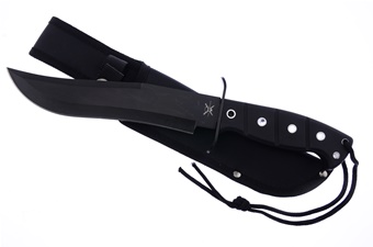 Black Rubberized Bowie with Nylon Sheath