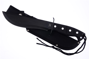Black Rubberized Bowie with Nylon Sheath