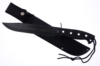 Black Rubberized Bowie with Sheath