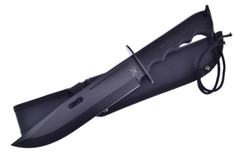 Tactical Xtreme Bowie Black with Sheath 13"