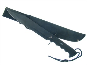 Tactical Xtreme Bowie Black with Sheath 15"