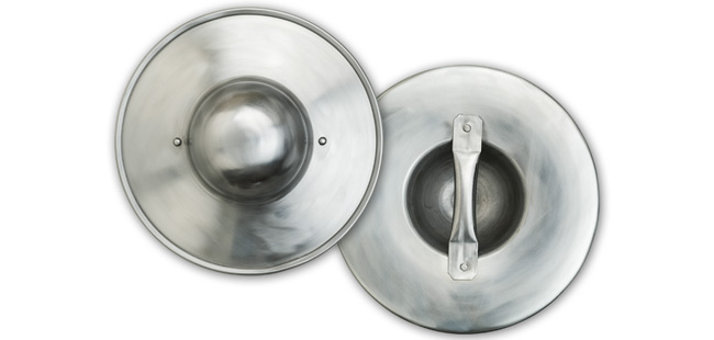 Large Dome Plain Buckler With Handle, 14 Ga 14" Diameter