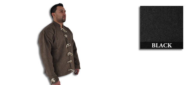 15th C Doublet, Wool/Cotton, Black-Special Closeout Price Large