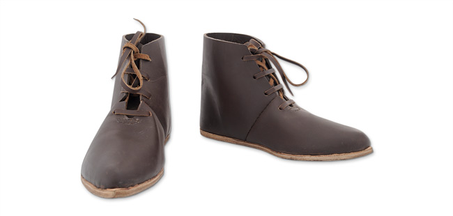 Front Laced Ankle Boots, Dark Brown Size 11-1/2