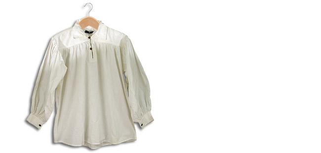 Cotton Shirt, Collared, Button Neck, White Xx-Large
