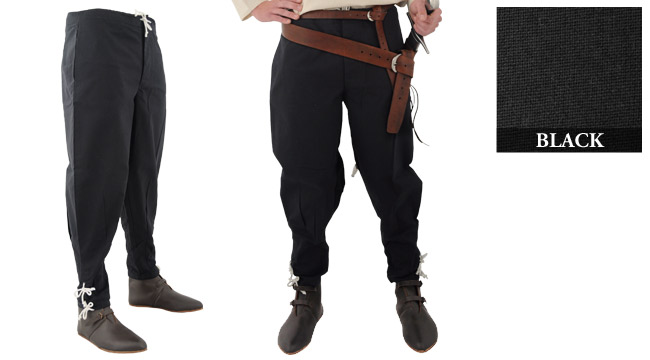 Pants With Ankle Lacing, Black Large