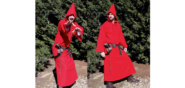 Medieval Hooded Cloak - Red Medium