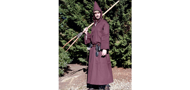 Medieval Hooded Cloak - Brown Medium