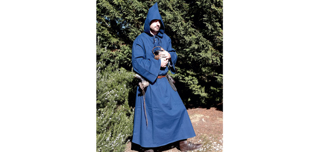 Medieval Hooded Cloak - Blue X-Large