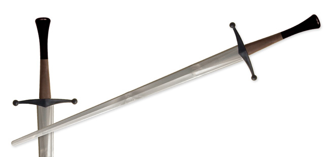Synthetic Bastard Sparring Sword Silver Blade