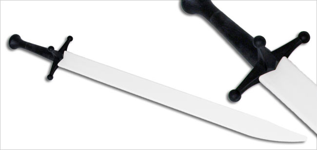 Synthetic Messer Sparring Sword White Blade / Black Hilt