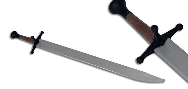Synthetic Messer Sparring Sword Silver Blade / Black Hilt