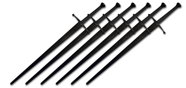 Synthetic Longsword School 6-Pack Black Blades