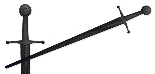 Synthetic Single Hand Sparring Sword - Black Blade & Hilt Black Blade