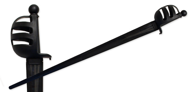 Synthetic Basket Hilt Sparring Sword Black Blade