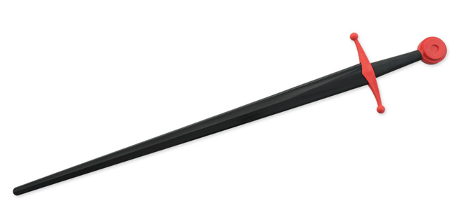 Synthetic Single Hand Sparring Sword - Black Blade W/ Red Hilt Black Blade / Red Guard & Pommel