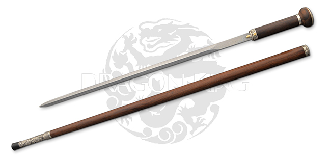 Damascus Taiji Sword Cane W/ Knife