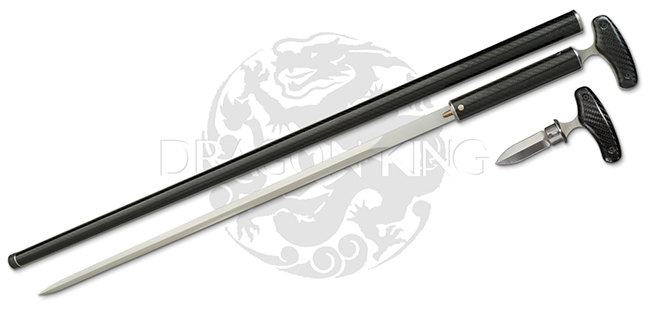 Osc-I Carbon Fiber Cane Sword W/ Push Dagger
