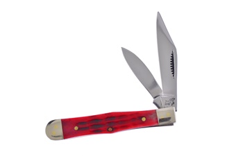 Red Jig Bone Coke Bottle Knife