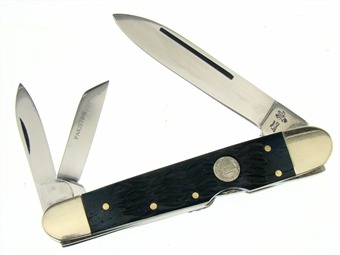 Black Jigged Bone Lockback Whittler