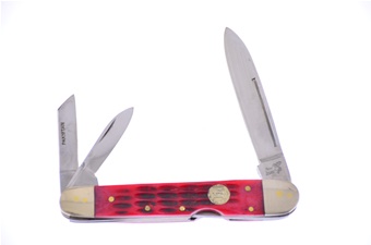 Red Jigged Bone Lockback Whittler