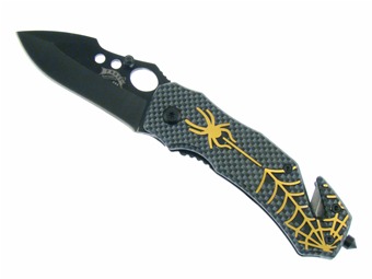 Gold Spider Folder Black Blade 4"