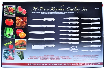 21 Piece Kitchen Set White Abs
