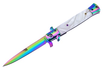 Cracked Ice Resin Rainbow Titanium Stiletto