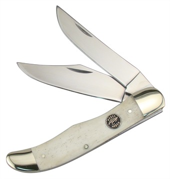 White Smoothbone Folding Hunter W/Sheath