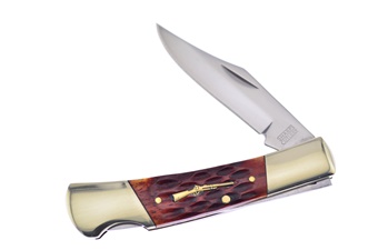 Brown Jigged Bone Lockback