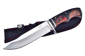Black/Walnut Wood Bowie W/Sheath